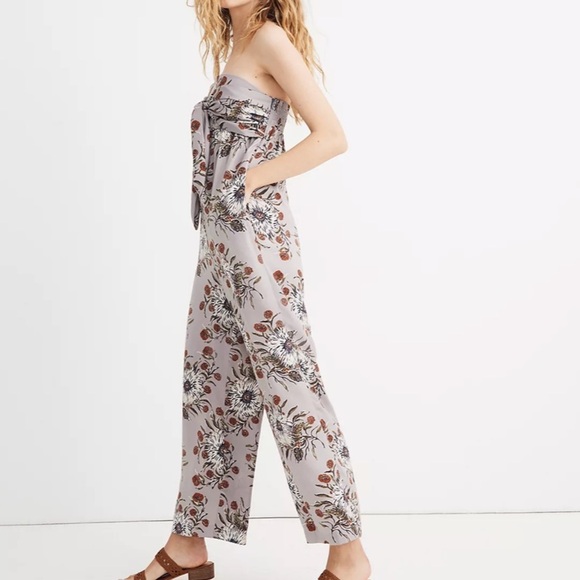 Madewell Pants - Madewell Strapless Tie-Front Jumpsuit in Painted Blooms 2